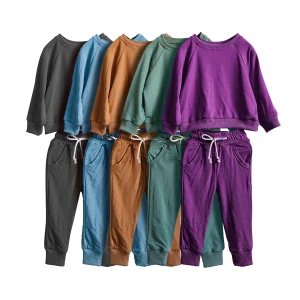 Baby Solid Color Bamboo Jogger Set Sweatshirt & Jogger Pants 2pc Set