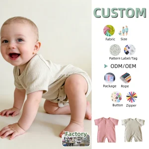 Summer Baby Romper Infant Short Sleeve Jumpsuit Waffle Short-sleeved Climbing Suit Romper for Children's Climbing Clothes
