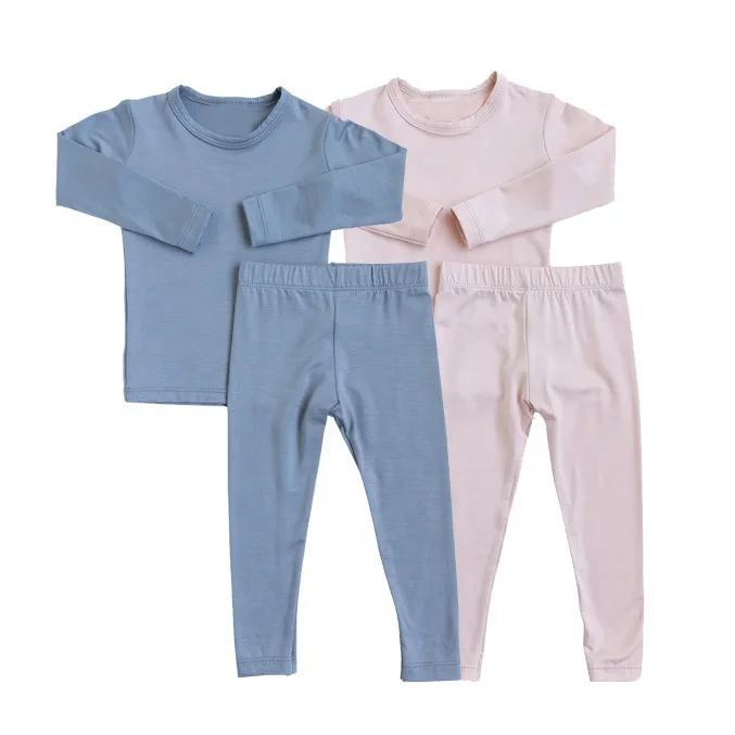 Custom Baby Pajama Set Kids Lounger Bamboo Spandex 2pcs Clothes Set