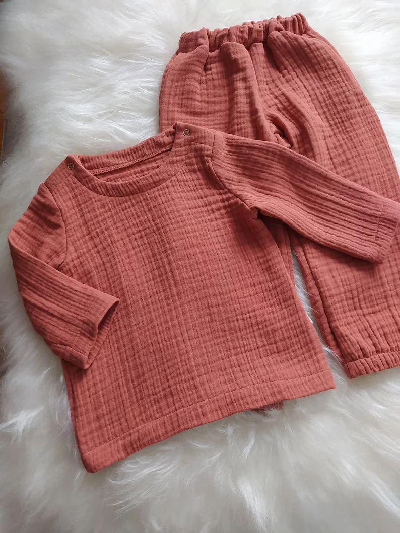 New Specials Newborn Babys Muslin Pajamas Toddler Custom Sets for Spring Boys Girls - Image 3