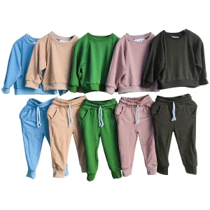 Custom Bamboo Baby Clothes Sets Sweatershirt Jogger Outfit Casual French Terry  Tracksuit Clothes Set