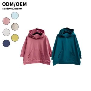Custom Knitted Fabric Drop Shoulder Oversize Toddler Hoodies & Sweatshirts Baby Outfit in Autumn Wearing Wholesale