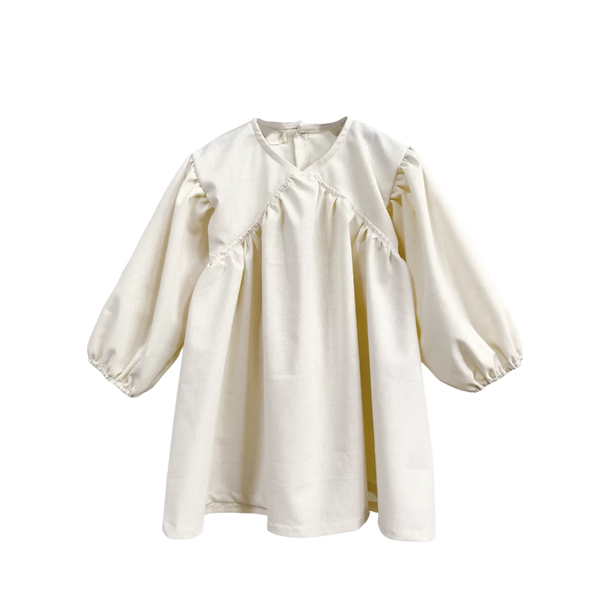 High Quality Girl's Boho Dress Long-Sleeved V-Neck Summer Outfit Cotton Linen Parties Sweet Dress - Image 4