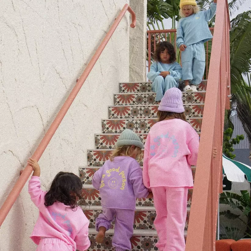 New Arrival French Terry Rolling Hem Tracksuit Set Cute Outdoor Long Sleeve Play Leisure Set - Image 2