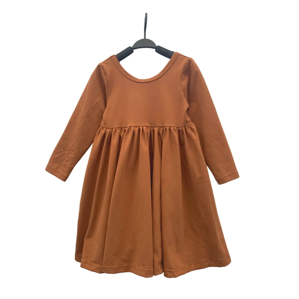 Custom Mommy and Daughter Autumn Knitted Cotton Long Sleeve Solid Casual Daily Match Dresses