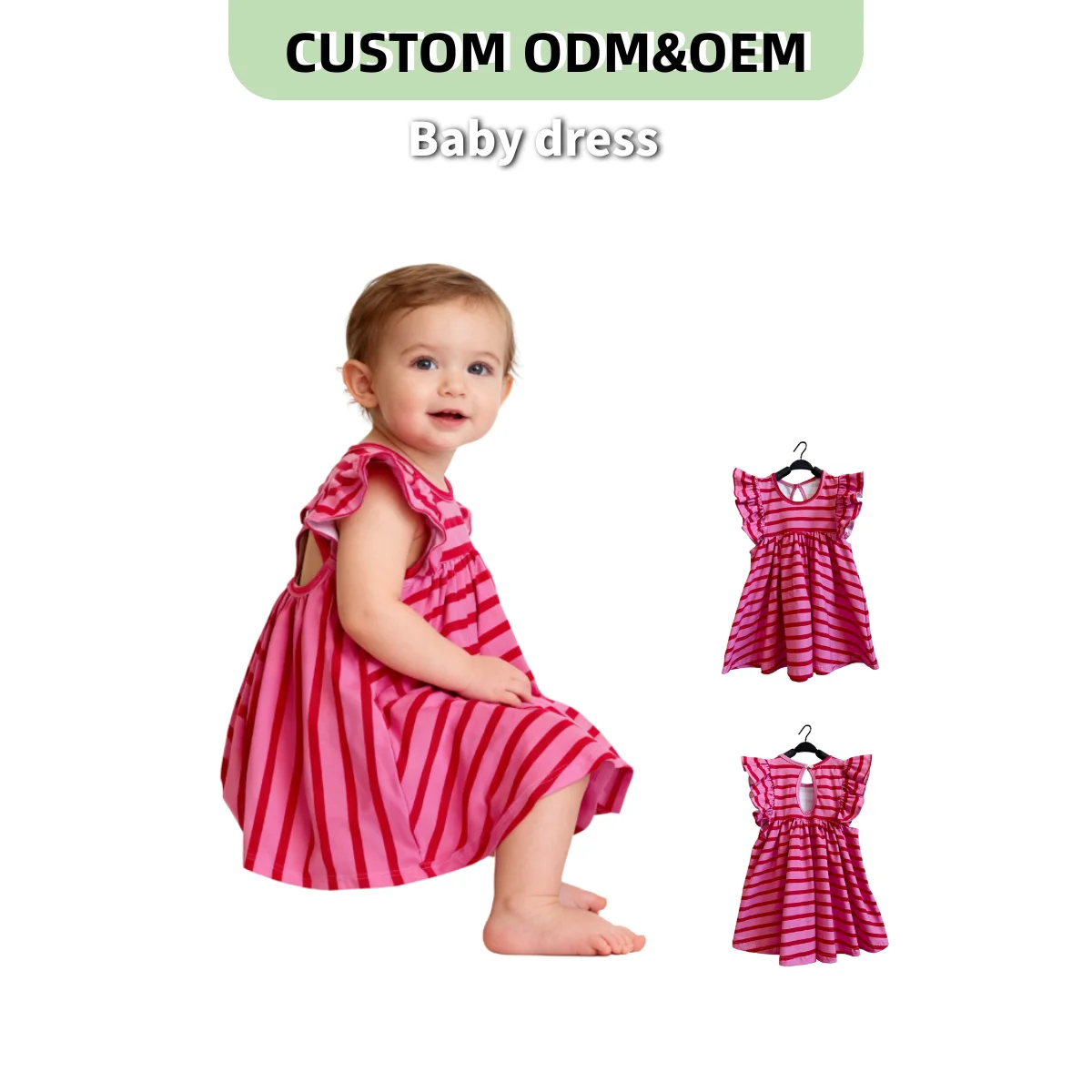 OEM Baby Clothing Toddlers Girl Smocked Dress Cotton Casual Outfit Sleeveless Dresses Sundress Princess Dress for Summer