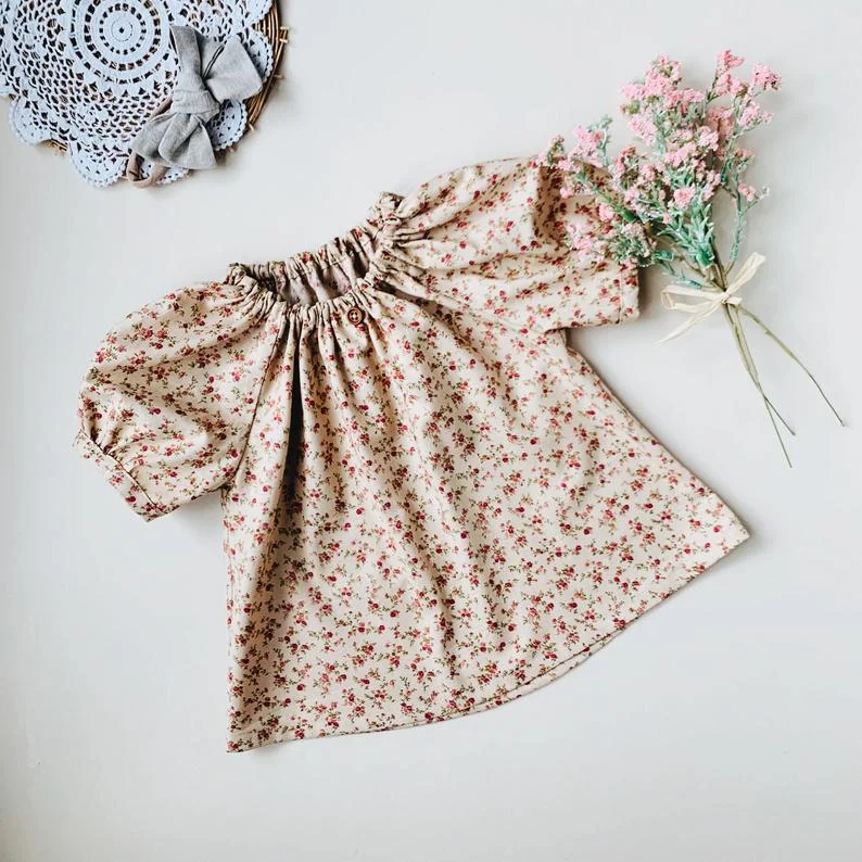 Summer Custom Girl Baby Cute Floral Suspenders Skirt Suit Pleated Lace Button Bow Suspenders Skirt - Image 4