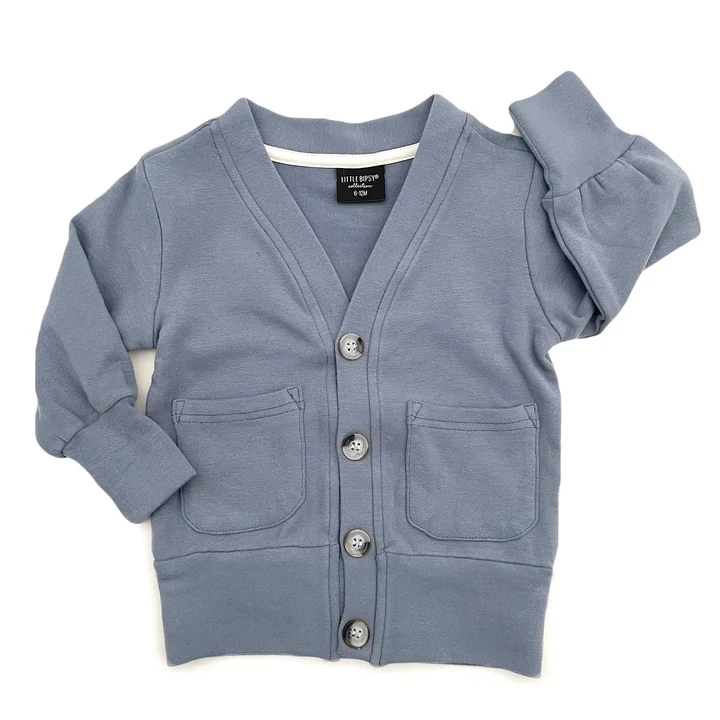 Casual Baby Boys Girls Knitted Cardigan Spring Fall Long Sleeve V-neck Button Coat Winter Outwear with Pockets