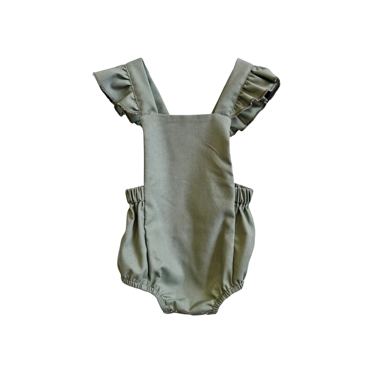 Customized Cotton Linen Kids' Short-Style Rompers Unique Bright Designs Trendy Lively Style for Babies - Image 4
