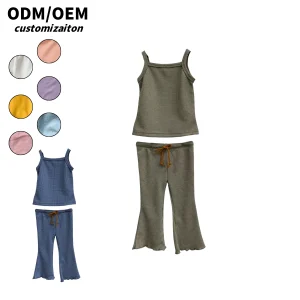 Graceful and Flexible Short & Simple Waffle Fashion Clothing Sets for Boys and Girls for Spring and Autumn