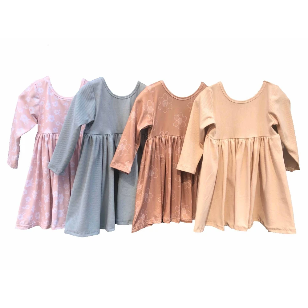 Long Sleeve Boutique Spring Girl Dresses Print Cotton Long Sleeve Kids Casual Twirling Dress - Image 2