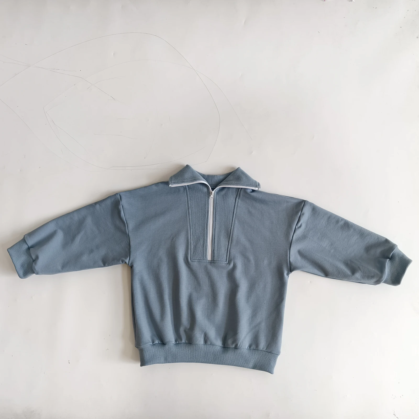 OEM Kid Clothing Toddler Baby Boy Girl Sweatshirt Half Zipper Stand-up Neck Pullover Sweatshirt Tops Casual Fall Winter Clothes - Image 2