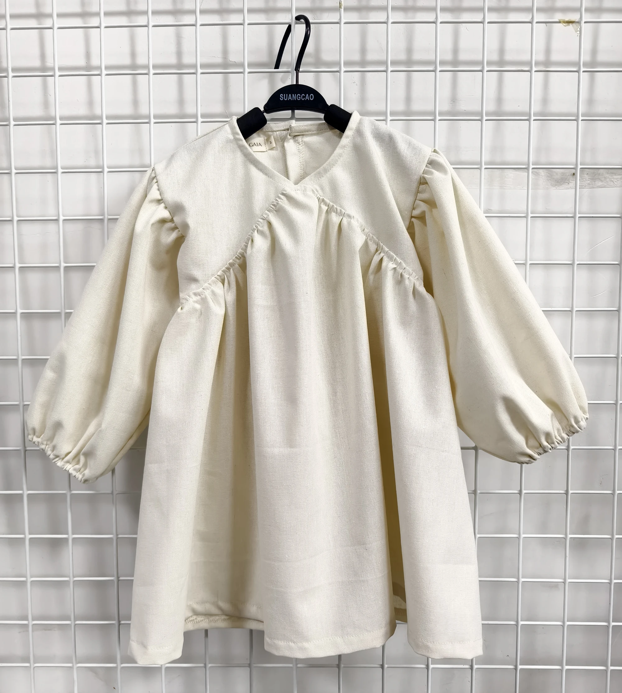 High Quality Girl's Boho Dress Long-Sleeved V-Neck Summer Outfit Cotton Linen Parties Sweet Dress - Image 6