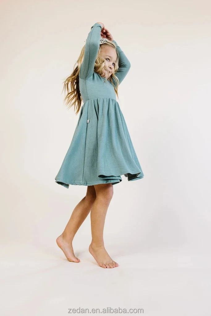 Custom Dress for Kids 2-10 Years Solid Spring Rotating Skirt Dress Kids Girl Breathable Dress - Image 5