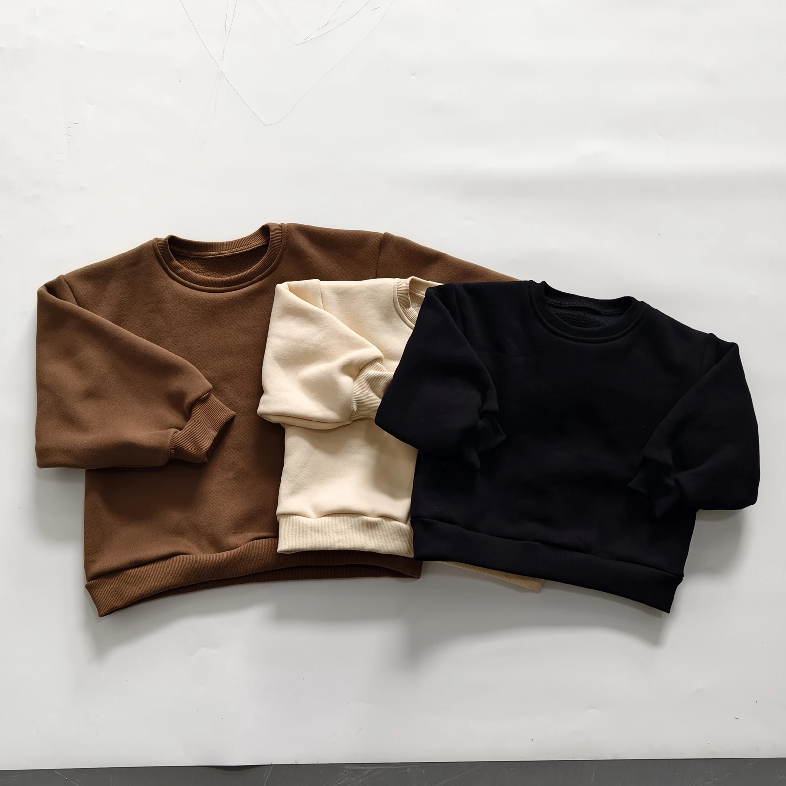 Winter Unisex Baby Toddler Fleece Tracksuit Sets Sweatshirt 2 Pcs Jogger Sets Kids Clothes Set - Image 2