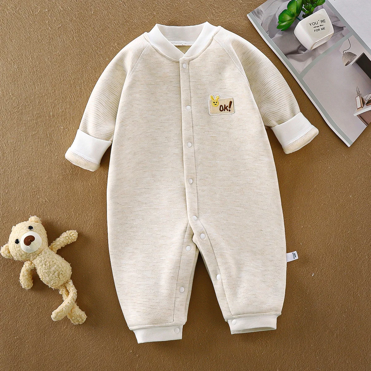 Baby Warm-up Set Baby Romper Baby Warm-up One-piece Suit Pullover and Pants One-piece Dress New Autumn and Winter Baby Clothes - Image 2
