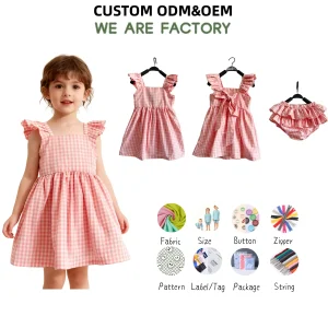 Princess Style Baby Toddler Girl 100% Cotton Dress with Bloomer Flying Sleeve Ruffle Bowknot Tie Dress