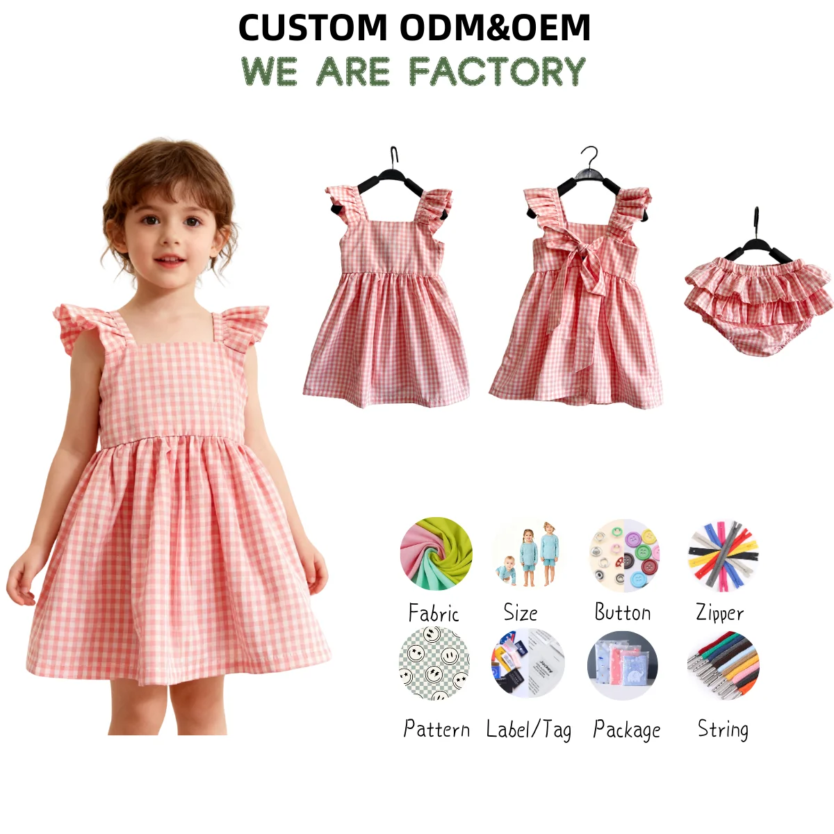 Princess Style Baby Toddler Girl 100% Cotton Dress with Bloomer Flying Sleeve Ruffle Bowknot Tie Dress