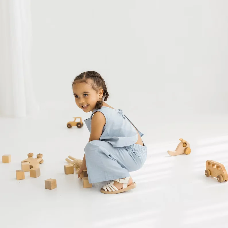 Unisex Baby 2024 Spring Summer Cotton Linen Short Sleeve Suit Button Shirt with Loose Shorts Baby Kids Outfits - Image 3