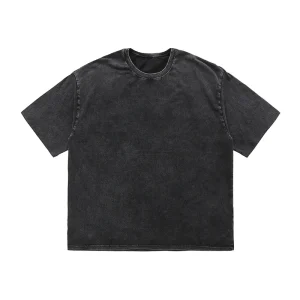 Vintage Wash Style Cotton Adult T-shirt Summer Short Sleeve Crew Neck Lose Hip Hop Tee