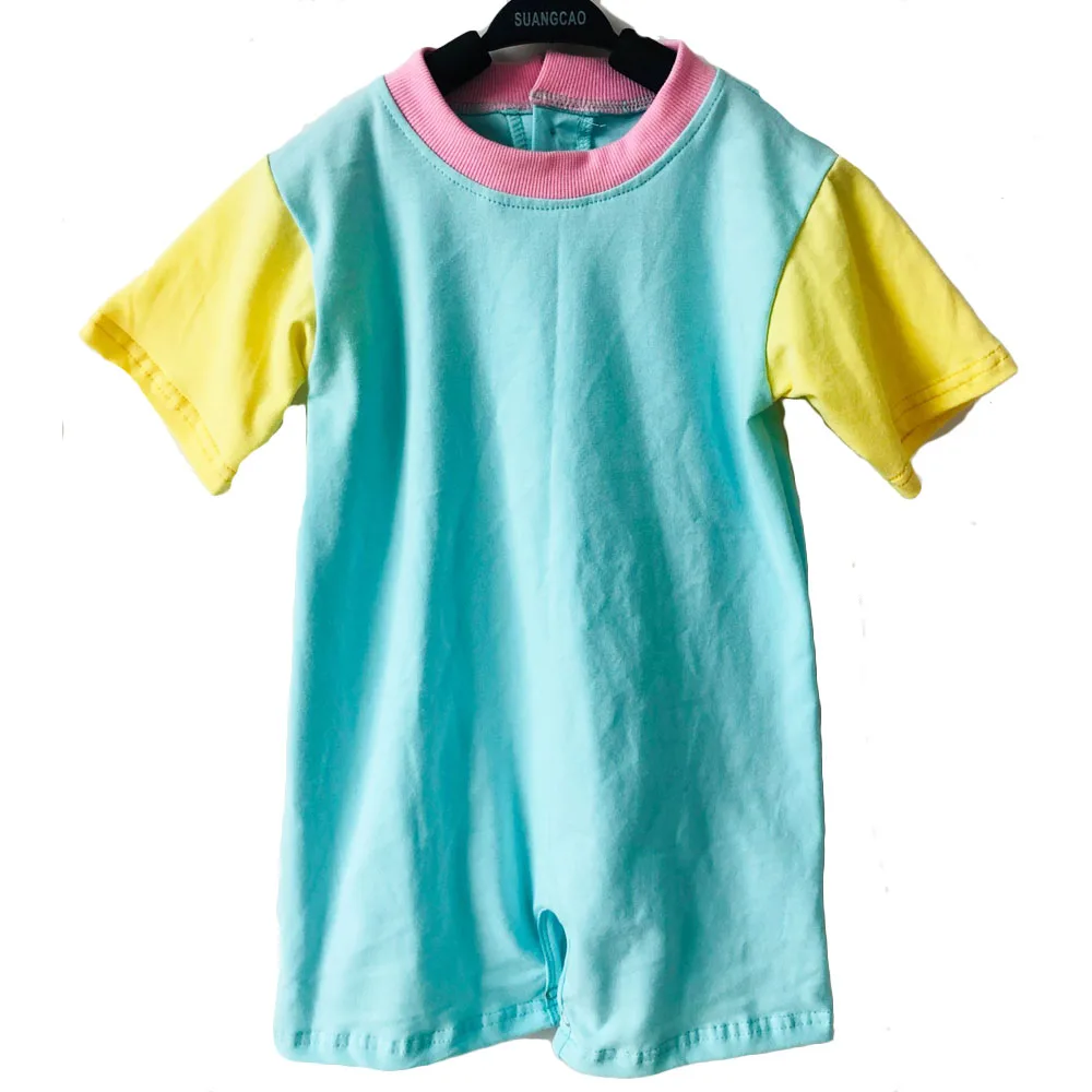 Summer Kids' Trendy Light Blue Knitted Cotton Jumpsuit Short-Style Design Fashionable and Energetic Baby Rompers - Image 6