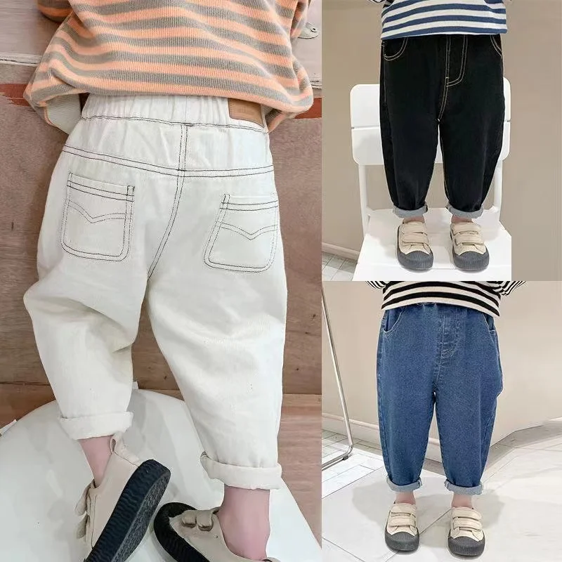 Wholesale New Style Boys Jeans Solid Color Spring and Autumn Clothes Children Pants Casual Clothes - Image 6