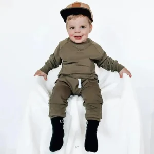 The Popular Autumn Solid Color Kid's Homewear Sets Wear Casual Long-sleeved Two-piece Sets