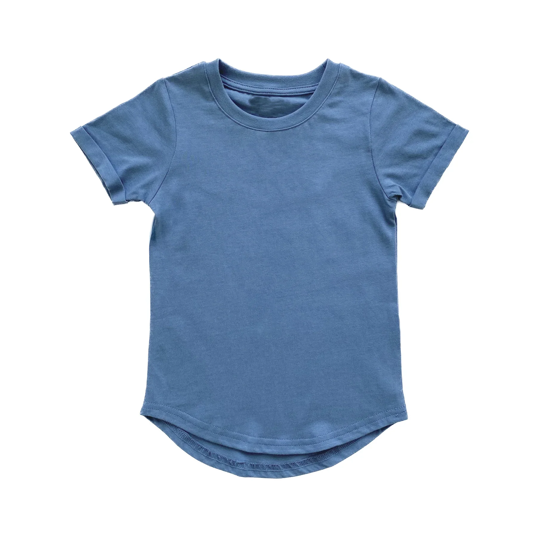 Custom Summer Baby Shirt Short Sleeve Curved Hem Basic Tees Tops - Image 6