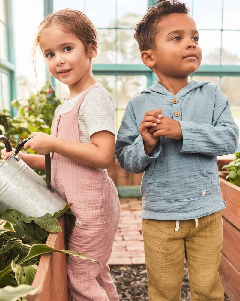 Wholesale Baby Clothes Sets Custom Color Muslin Breathable Fabric Matching Button Shorts Fall Outfit Sets - Image 4