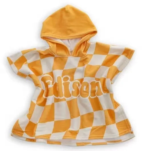 Quick-drying Custom Printing Summer Seamless Pattern Children's Swimming Hooded Cute Beach Towel - Image 3