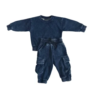 Vintage Custom Unisex Baby Toddler Acid Wash Set 2 Pieces French Terry Set