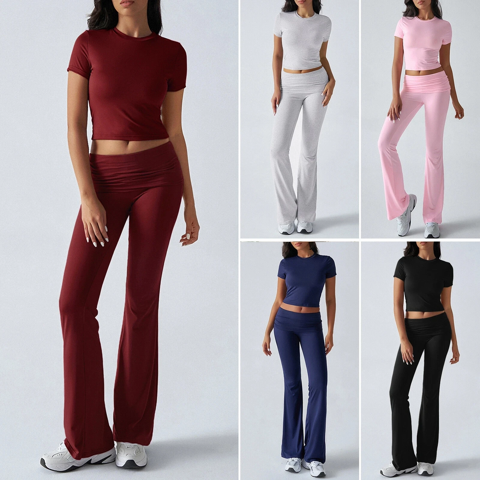 230GSM Modal Women's Crop Tops Tracksuit Wide Leg Pants Trousers Soft Breathable 2PCS Set - Image 2