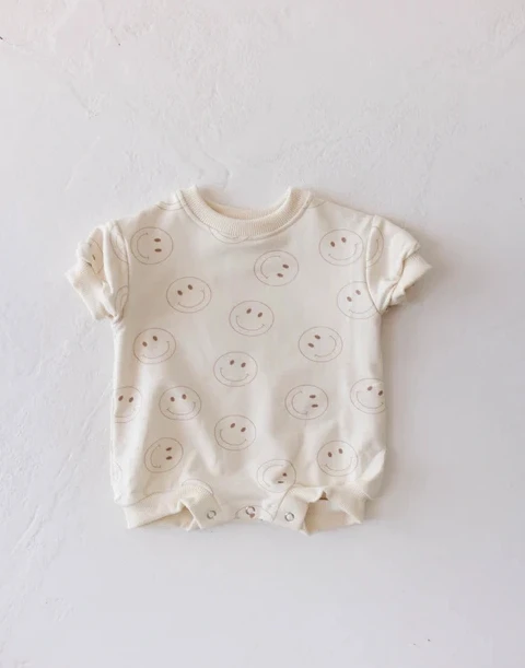 OEM Summer Unisex Checkboard lightning Short Sleeve Romper 95% Cotton 5% Spandex French Terry Jumpsuits - Image 3