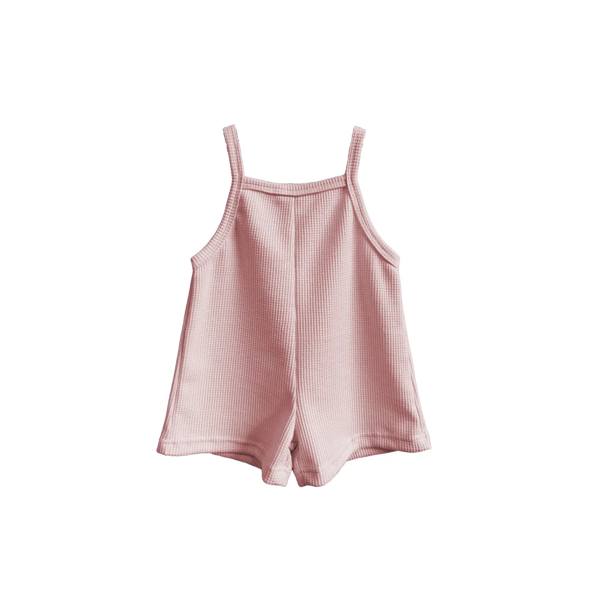 Hot Sale Fresh & Trendy Brightly Colored Waffle Jumpsuits Sporty Casual Baby Rompers Fashionable for Kids - Image 4