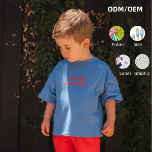 Basic Drop Shoulder Knitted Cotton Summer Oversize Tee Custom Graphic Casual Shirt Baby Clothing