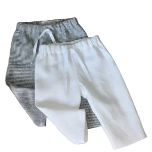 Custom Neutral Baby Clothes Pants Soft Linen Cotton Pocket Trousers Casual Pants Baby Cotton Clothes