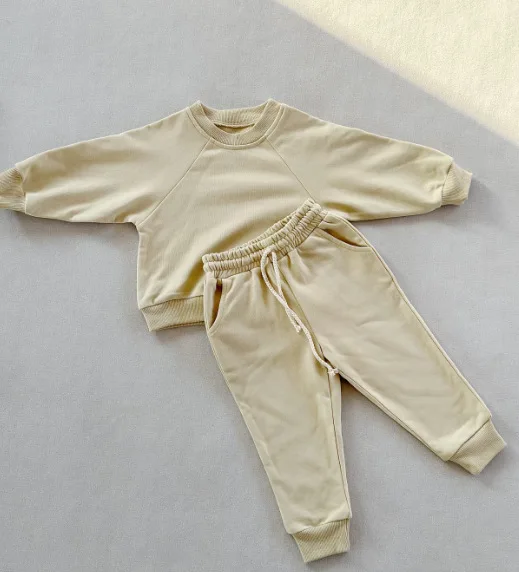 Ready to Ship Boys Girls Sweatshirt and Pants French Terry Casual Jogger Pullover Baby Clothing Set - Image 3