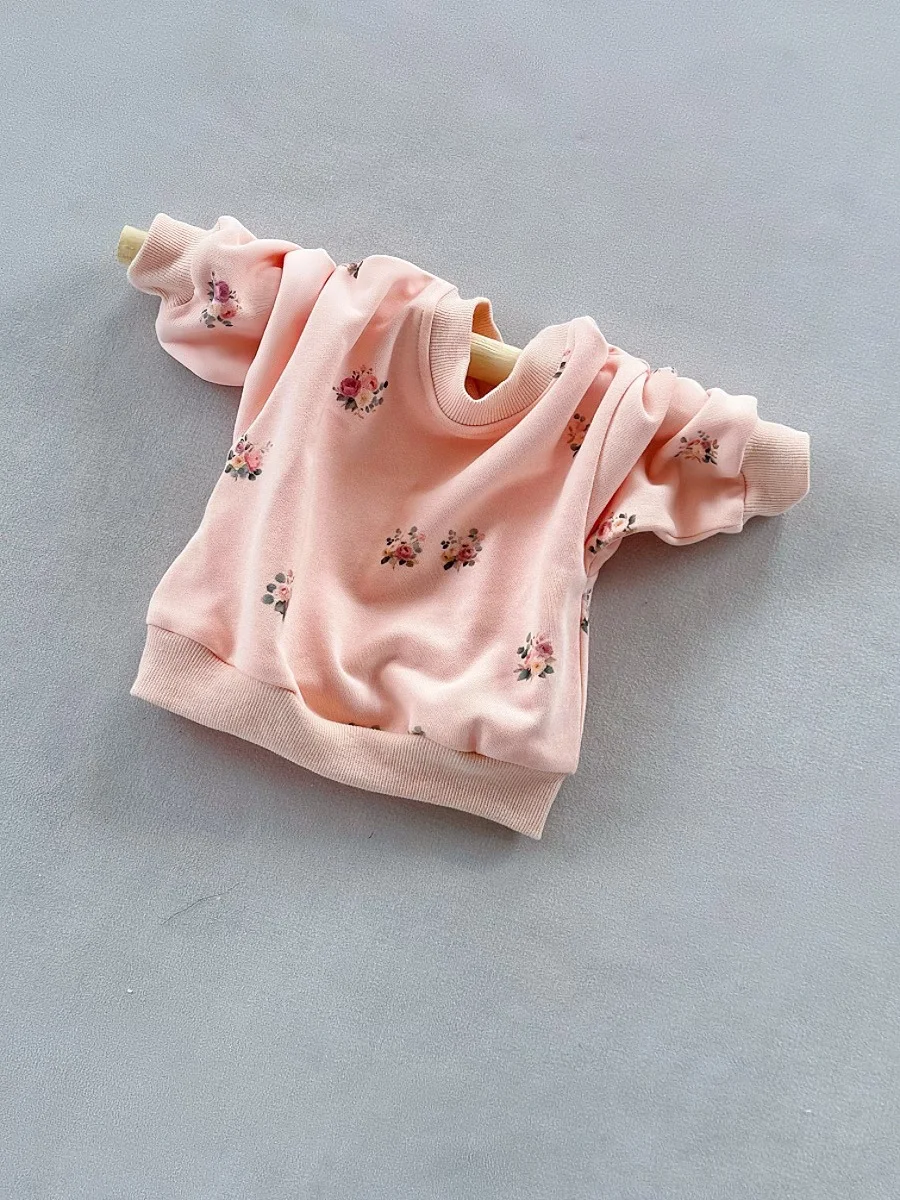 New Arrival Ready to Ship Kids Long Sleeve Flower Pattern Sweatshirt French Terry High Quality Pullover Baby Clothing - Image 3
