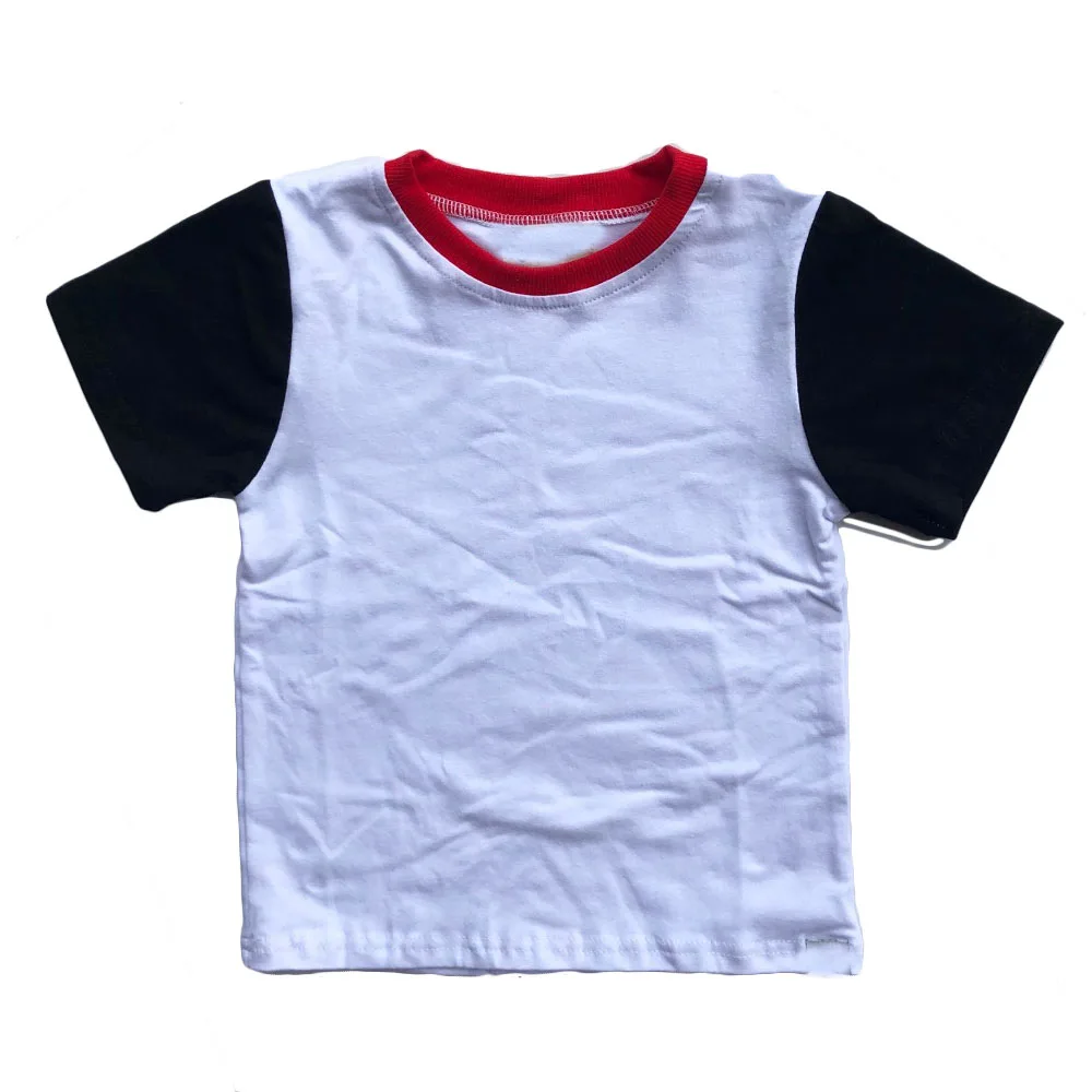 High Quality Custom Baby Knit Cotton Short Sleeve Toddler Color Block Pocket T-Shirt O-Neck Shirt - Image 4
