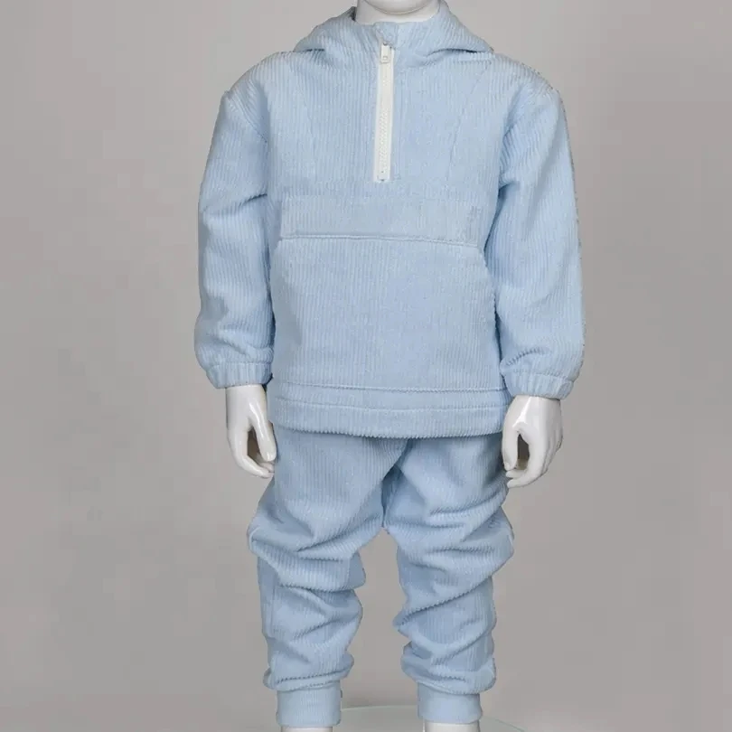 Toddler Boys French Terry Suits Oversized Quater Zip Pullover Sweater Sweatpants Jogger Set - Image 5