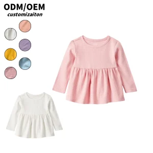 Dynamic Individualistic Kids Cotton T-Shirt for Spring & Autumn Long-Sleeved Design with Bright Colors for Baby Boys & Girls