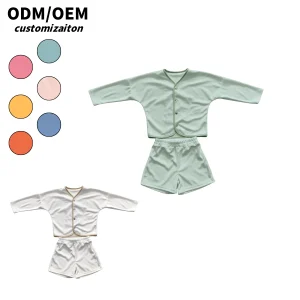 Customizable Spring and Autumn Kids' Long Casual Towel Cloth Set 2pcs High-End Simple Close-Fitting Soft and Comfortable Towels