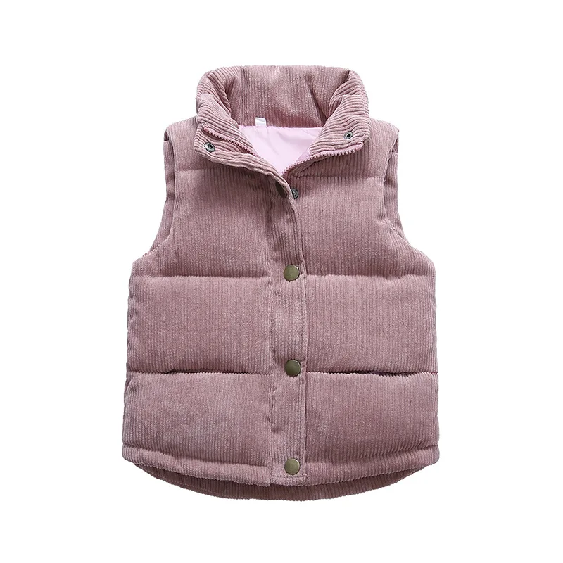 RTS Children's Vests Autumn and Winter Toddler Solid Color Outside Wear Casual Boys and Girls Corduroy Coat - Image 2