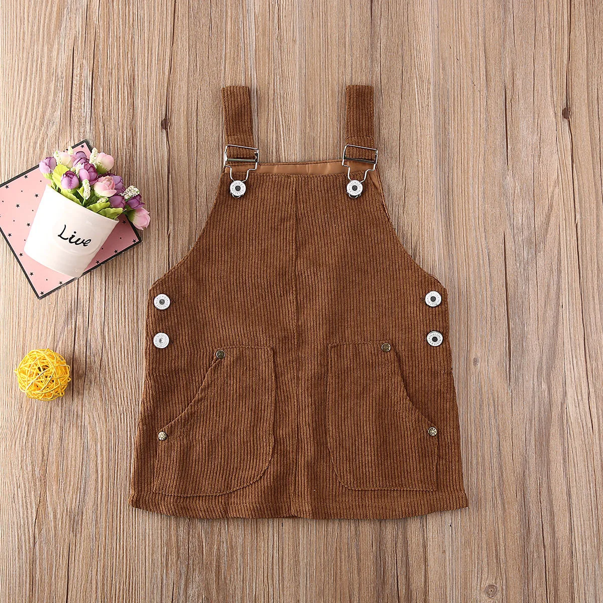 2024 Baby Summer Clothing 0-5T Toddler Kids Baby Girl Mini Retro Dress Strap Corduroy Dress Suspenders Solid Overalls - Image 4