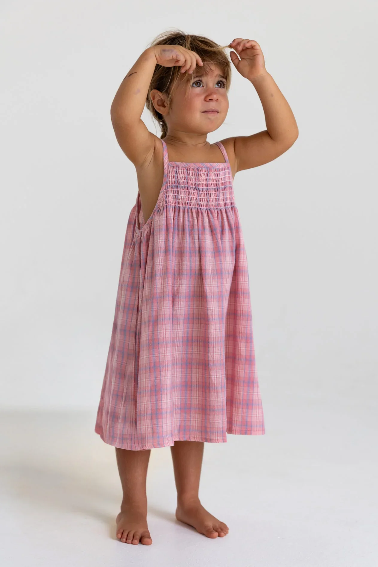 100% Cotton Soft Checker Dress Spring and Autumn Baby Girl Color Block Sleeveless Dress Baby Clothing - Image 5