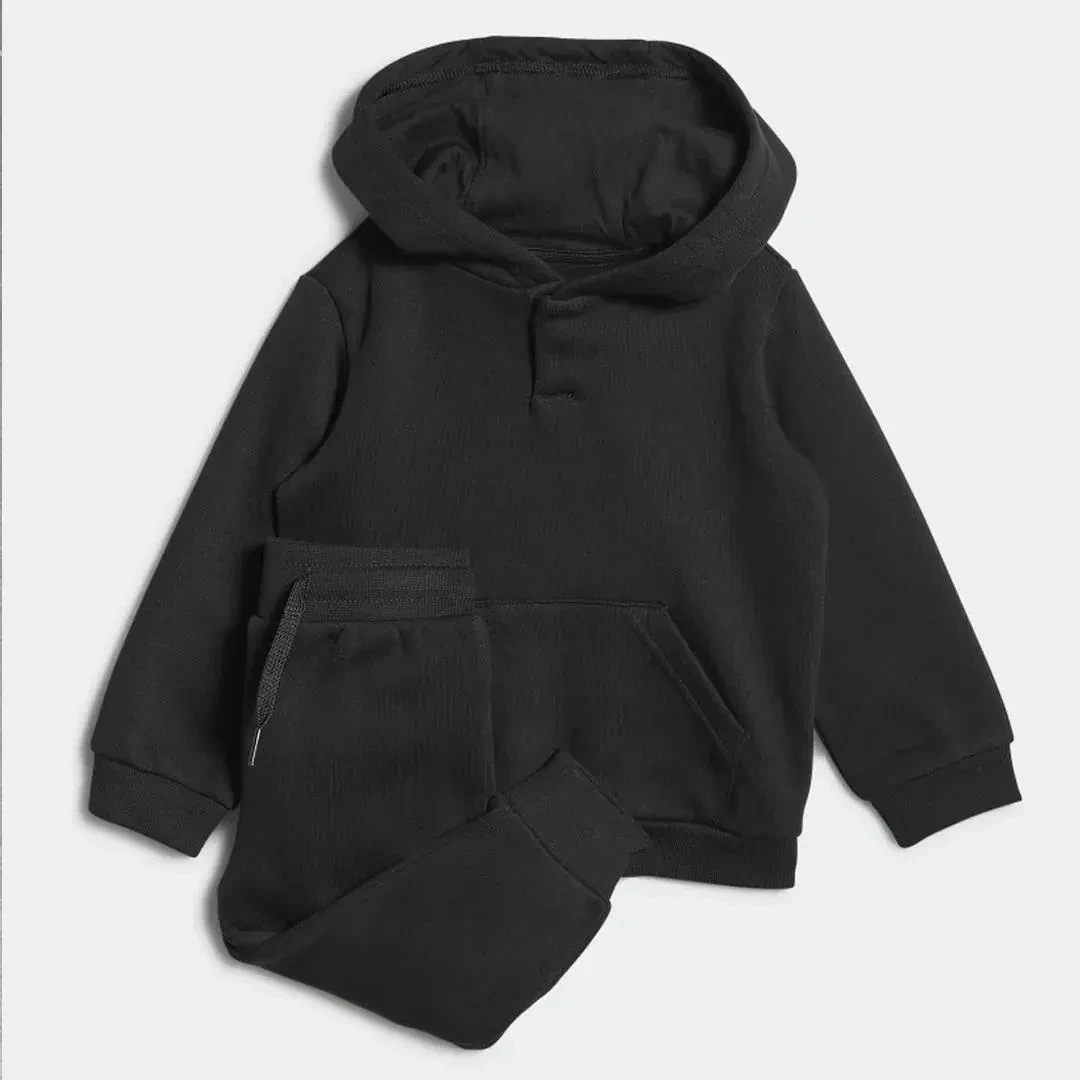 Winter Kids Unisex French Terry Fleece Lining Clothing Set Hooded Sweatshirt Pullover Sweatpants Jogger Tracksuits - Image 5