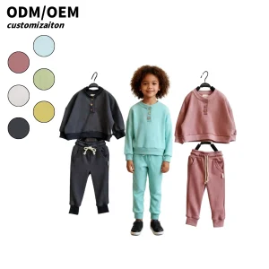 Custom Kids Clothes Set Toddler Baby Clothes Long Sleeve Sweatshirt Pants Set Fall Winter Outfits