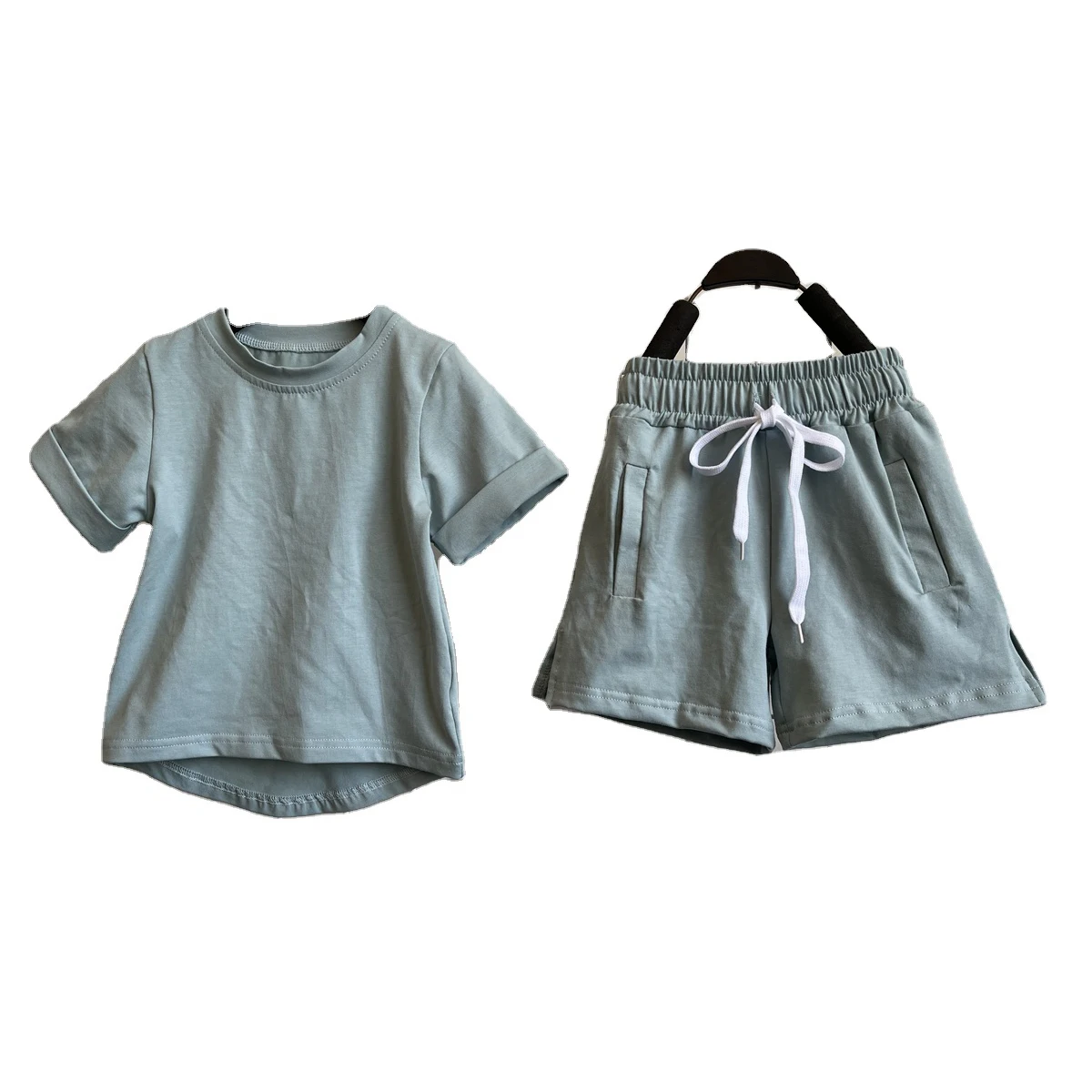 Custom Bamboo Fiber Baby Boy Girl Clothing Sets Casual Short Sleeve T-shirt for Summer - Image 2