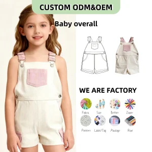 Kids Boys Girls Summer pink Blue Corduroy Overall Soft Breathable With Adjustable Straps Baby Clothing