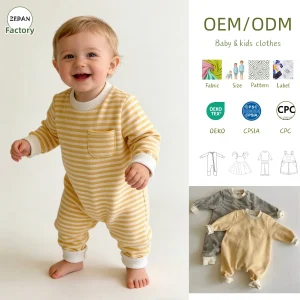 Comfortable Baby Jumpsuit Newborn Long Sleeve Baby Striped One-piece Sweater Baby Onesie Top Baby Spring-autumn Sweater for 0-3T